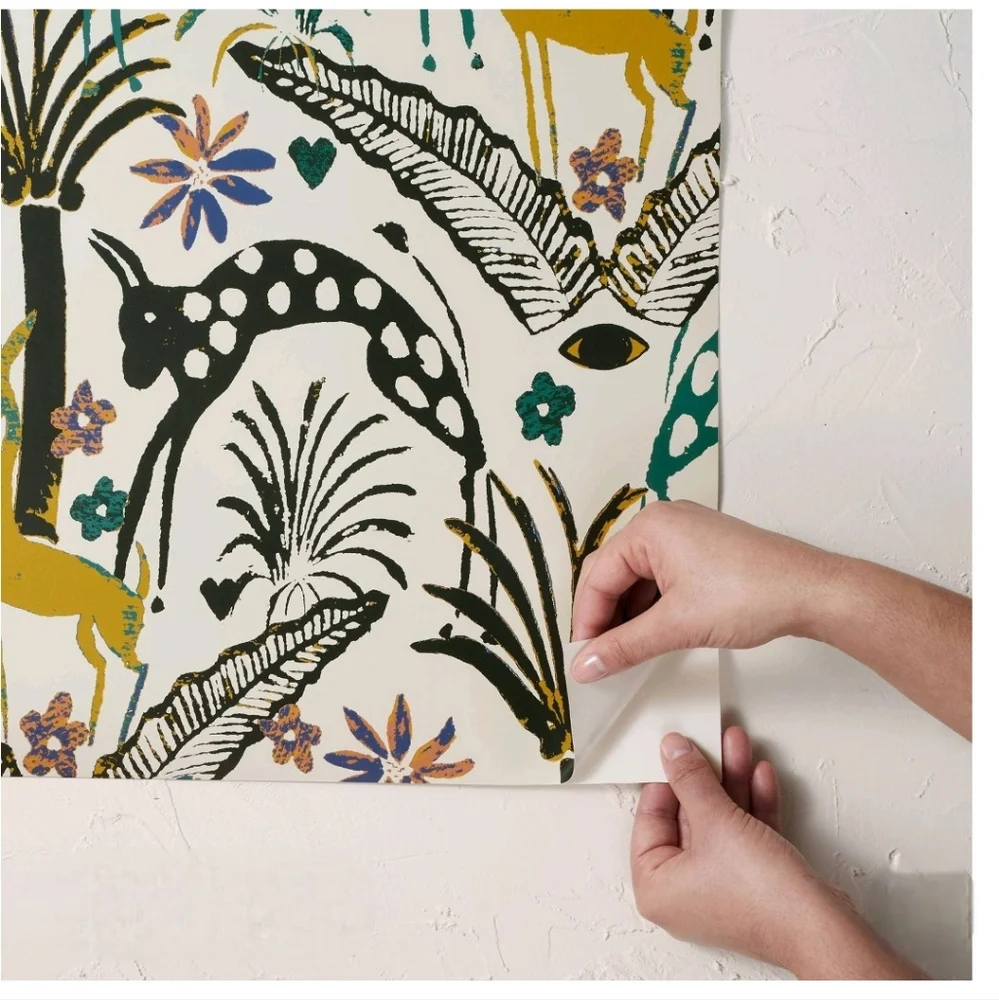 Opalhouse Fiesta Animals Peel & Stick Wallpaper Cream